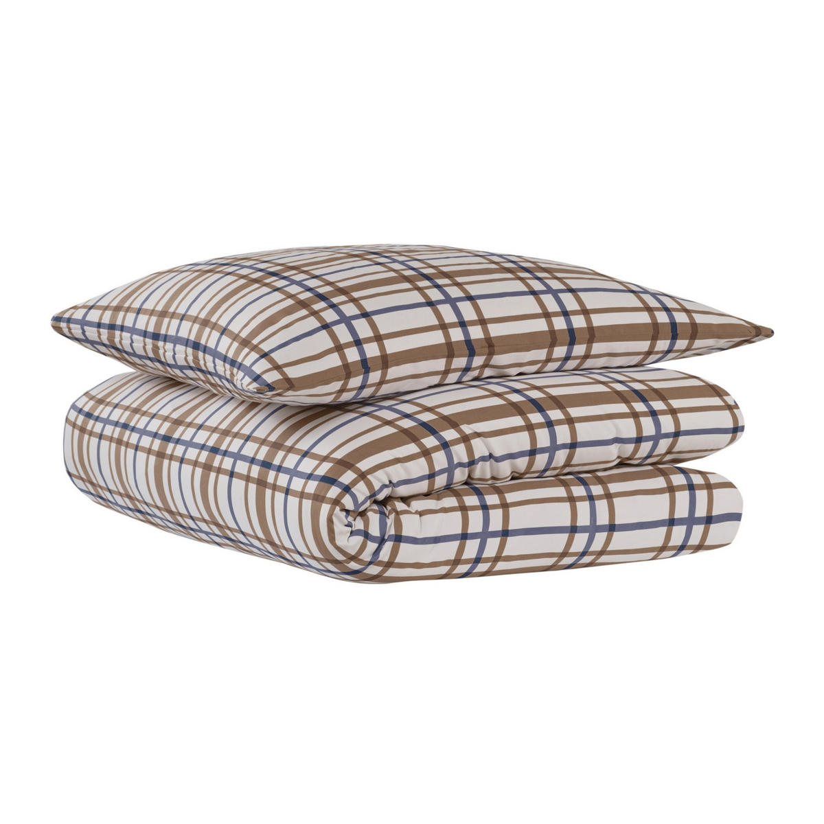 BETTWÄSCHESET Maxim - Baumwollsatin - 2-teilig - 135x200cm - Taupe-Blau - Blau, Textil (135/200cm) - Uncover by Schiesser