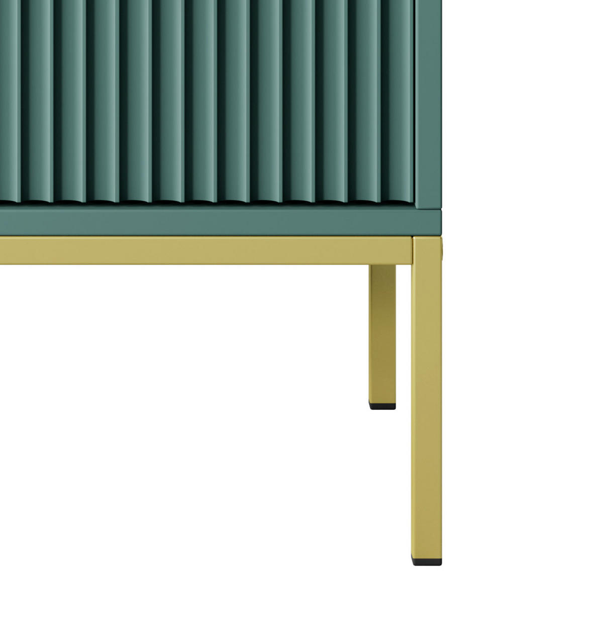 NACHTTISCH Nova - NOC, Geriffelte Front mit Goldenes Griffdesign 54x39x56 cm Lablador - Türkis/Goldfarben, Holzwerkstoff/Kunststoff (54/56/39cm) - DomoHome
