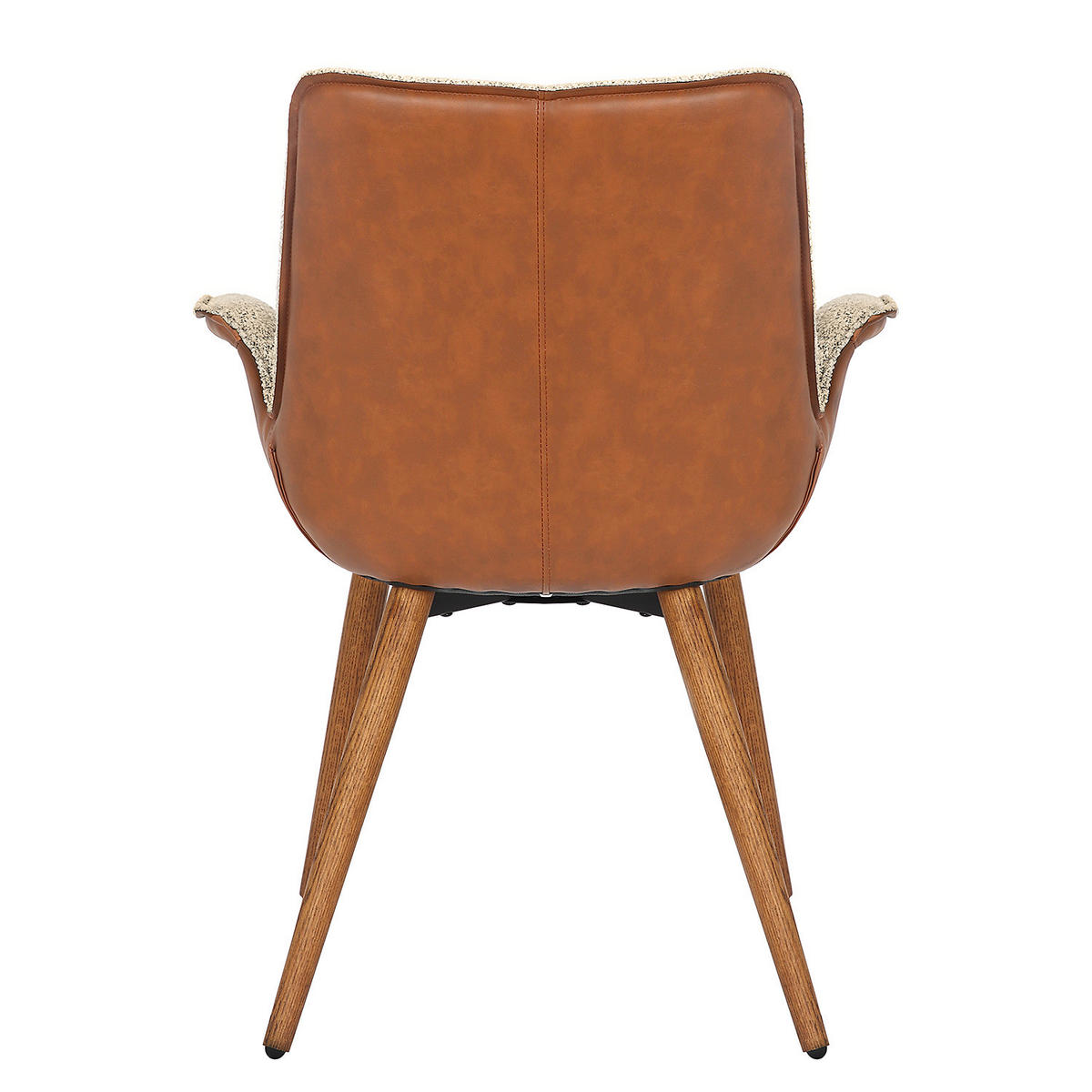 POLSTERSTUHL - Weiß/Braun, Eichenholz/Textil (67/87/64cm) - home24