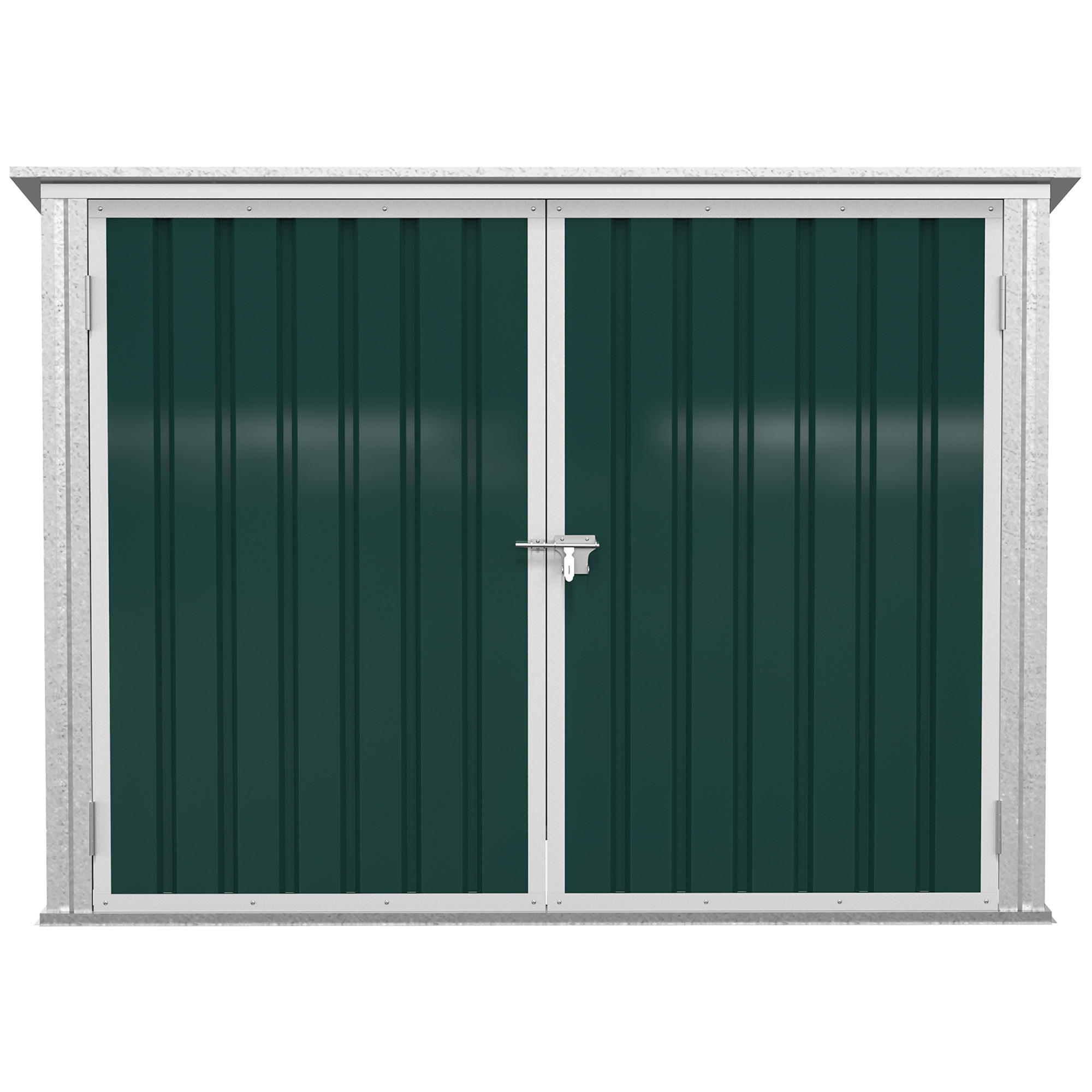 MÜLLTONNENBOX, abschließbar, für 2 Mülltonnen, Stahl, Grün - Grün, Metall (104.5/128.5/178.5cm) - Outsunny