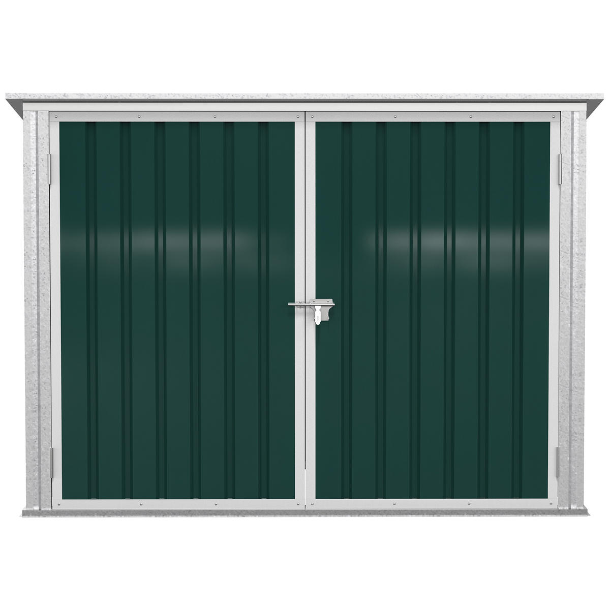 MÜLLTONNENBOX, abschließbar, für 2 Mülltonnen, Stahl, Grün - Grün, Metall (104.5/128.5/178.5cm) - Outsunny