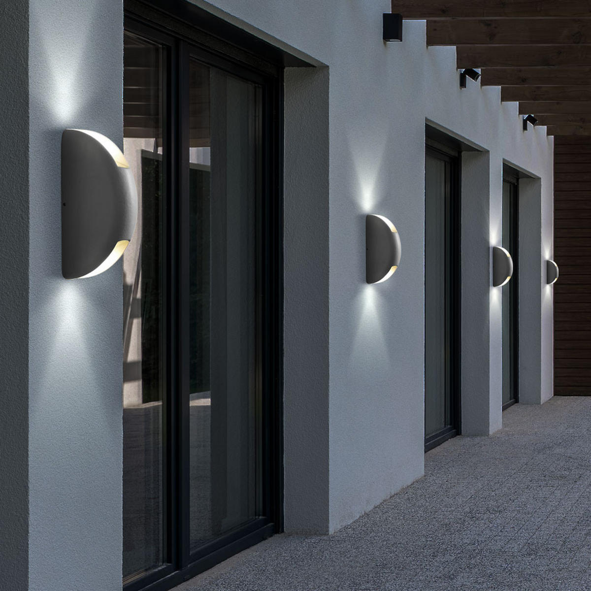 LED AUSSEN-WANDLEUCHTE Grau Metall - Grau, Glas (4.3/20/10cm)