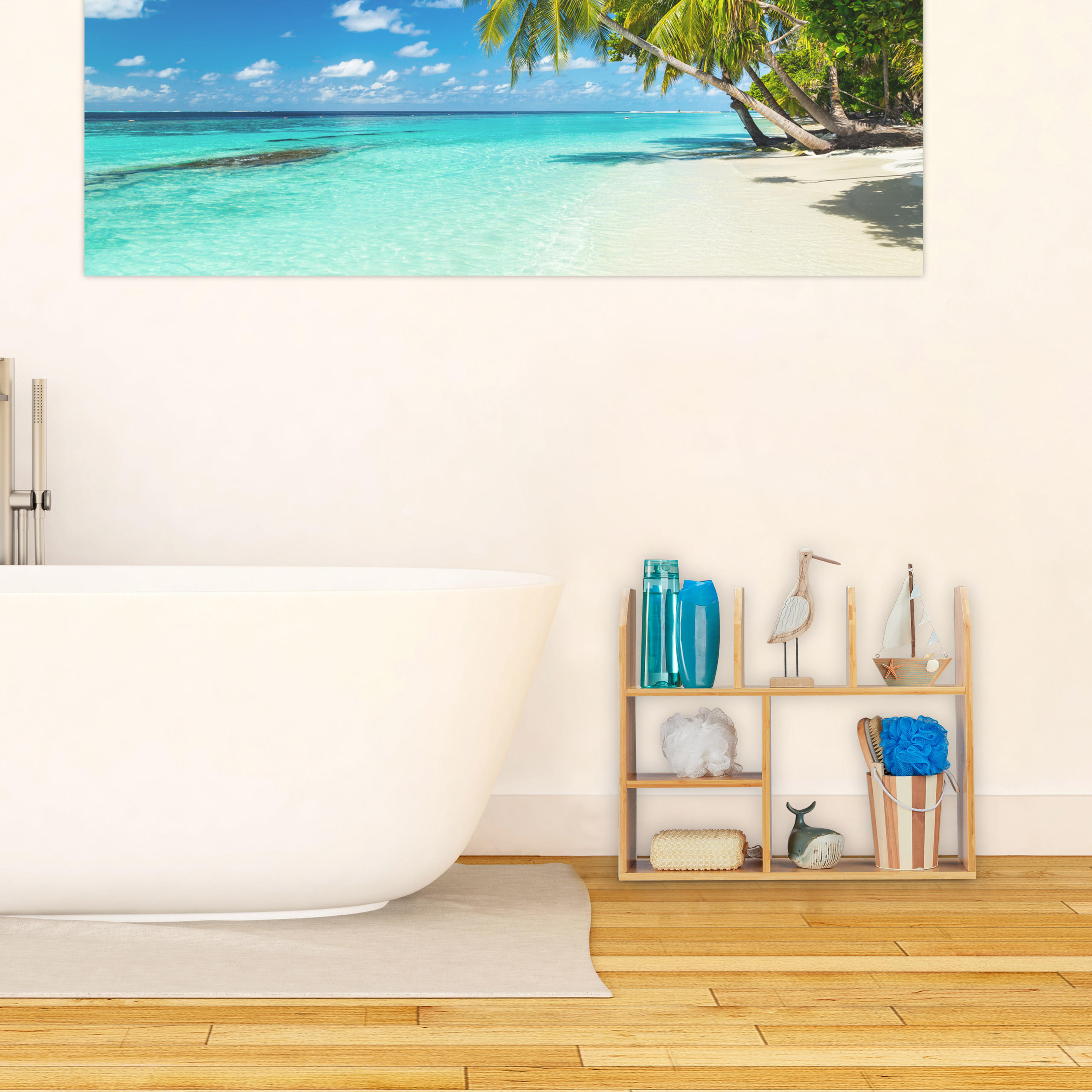 BAMBUSREGAL - Hellbraun, Holz (55/45.5/16cm) - Relaxdays