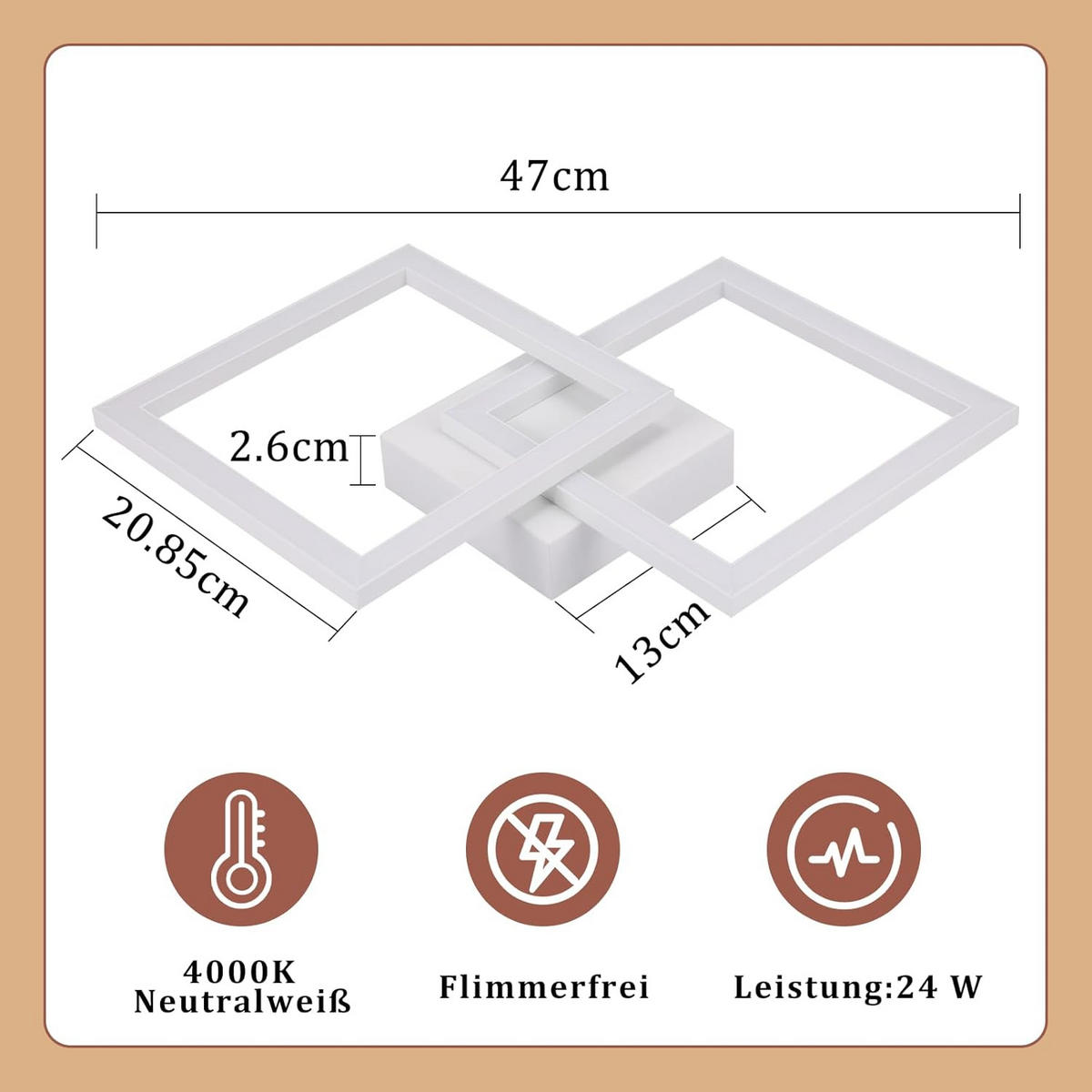 LED-DECKENLEUCHTE Lichtvahn 6/47/29.5 cm - Weiß, Metall (29.5/6/47cm) - ZMH