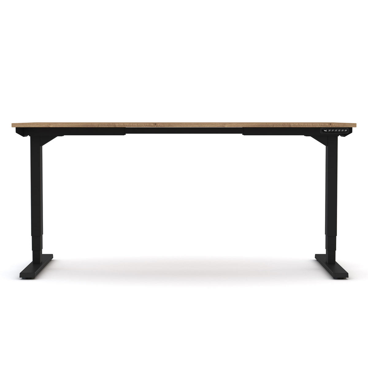 SCHREIBTISCH Elektrisch höhenverstellbarer Schreibtisch Y-Line Eiche Tabak Schwarz 140/80/62-127cm - Eiche Wotan/Schwarz, Holzwerkstoff/Metall (80/140/127cm) - ASSMANN