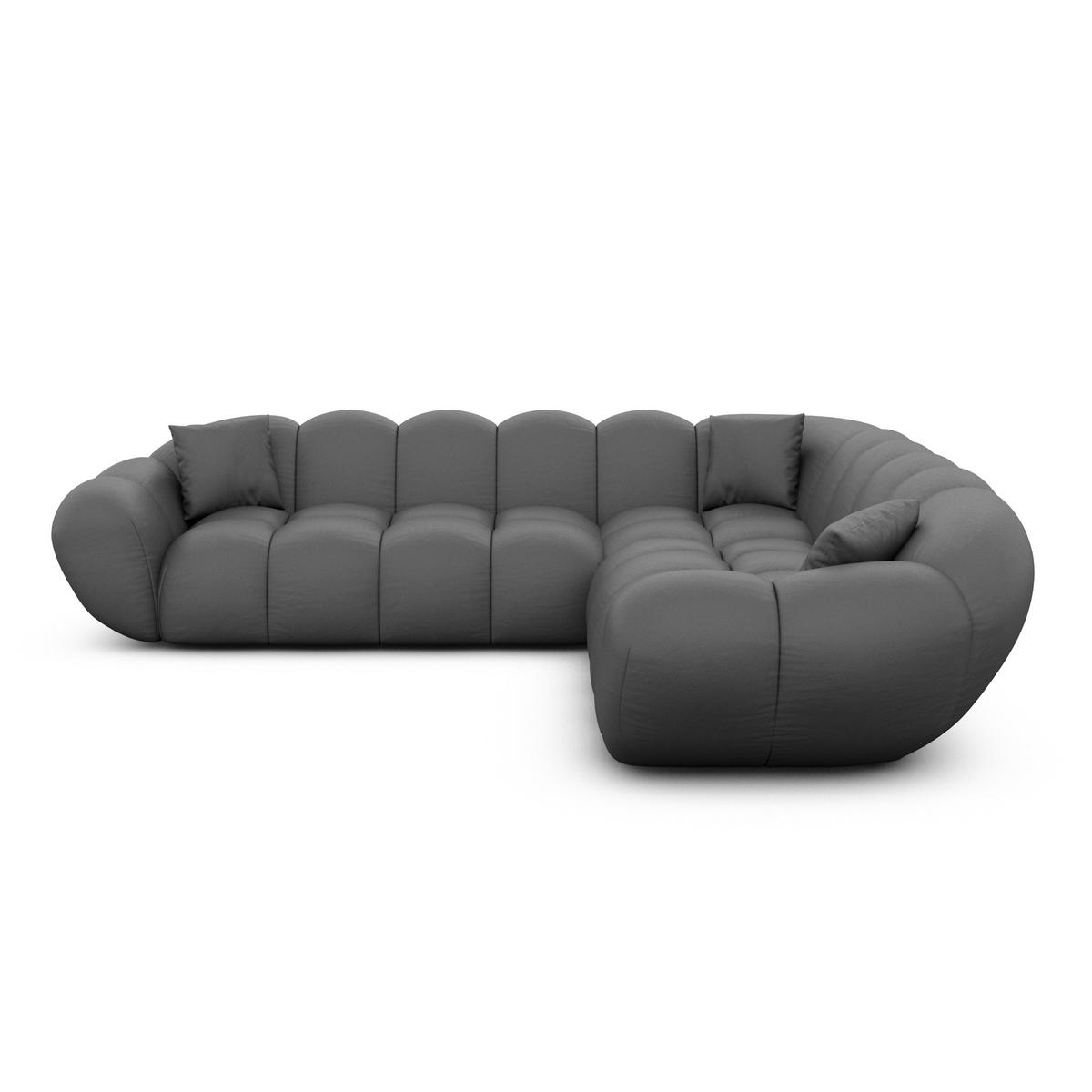 ECKSOFA Liva Dunkelgrau Echtleder - Dunkelgrau, Leder (258/258cm) - VAROYAL