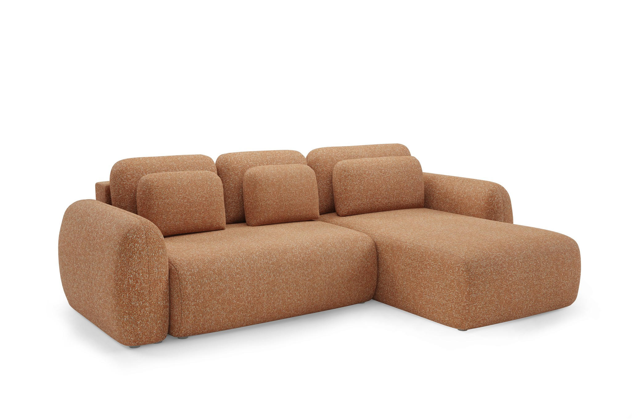 ECKSOFA Gaston Mit Schlaffunktion - Rotbraun, Holzwerkstoff/Textil (304/190cm) - Fun Möbel