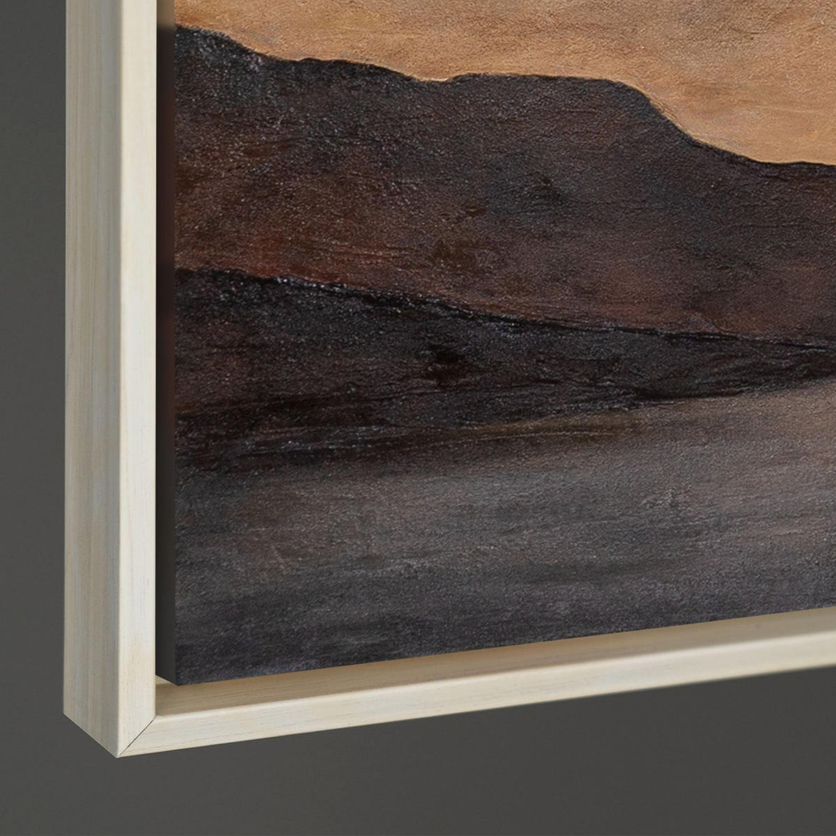 GEMÄLDE Sanfter Sonnenaufgang Schattenfugenrahmen Beige 160x80 cm - Beige, Holz (160/80cm) - YS-art gallery