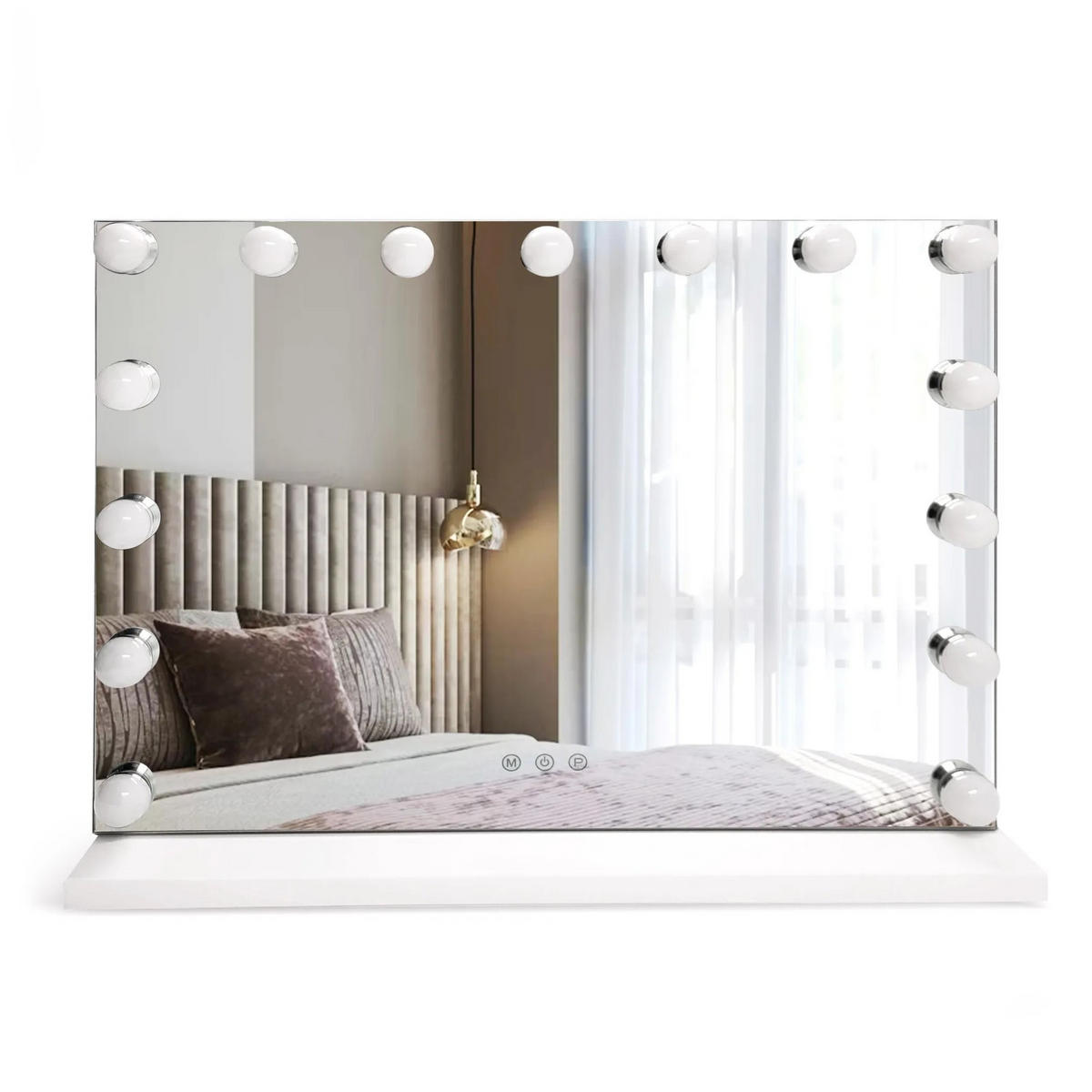 SPIEGEL Rea Led Hollywood White - Weiß, Glas (45/12/58cm) - REA