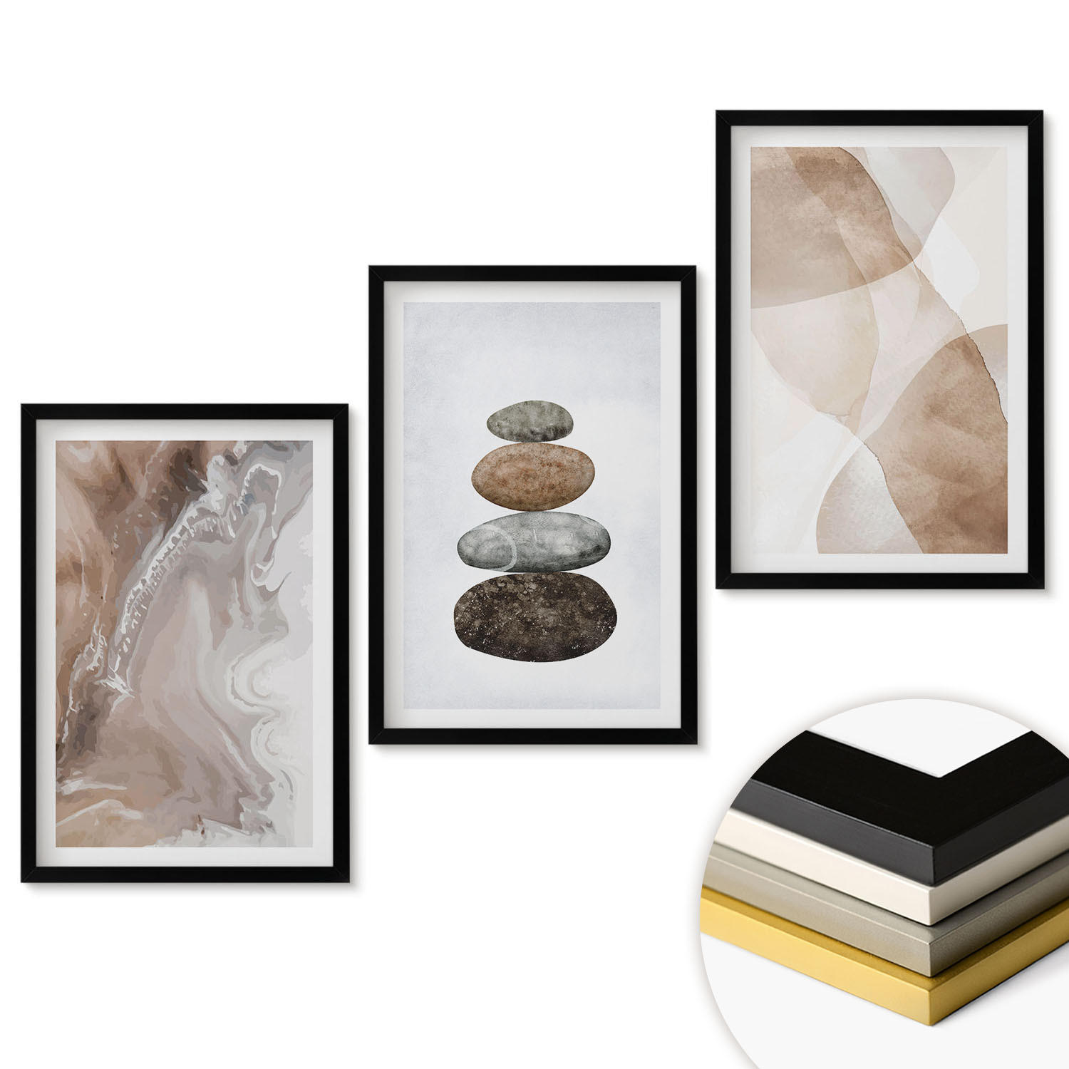 ArtPrintCave Wandbilder Schwarz 40x60 cm