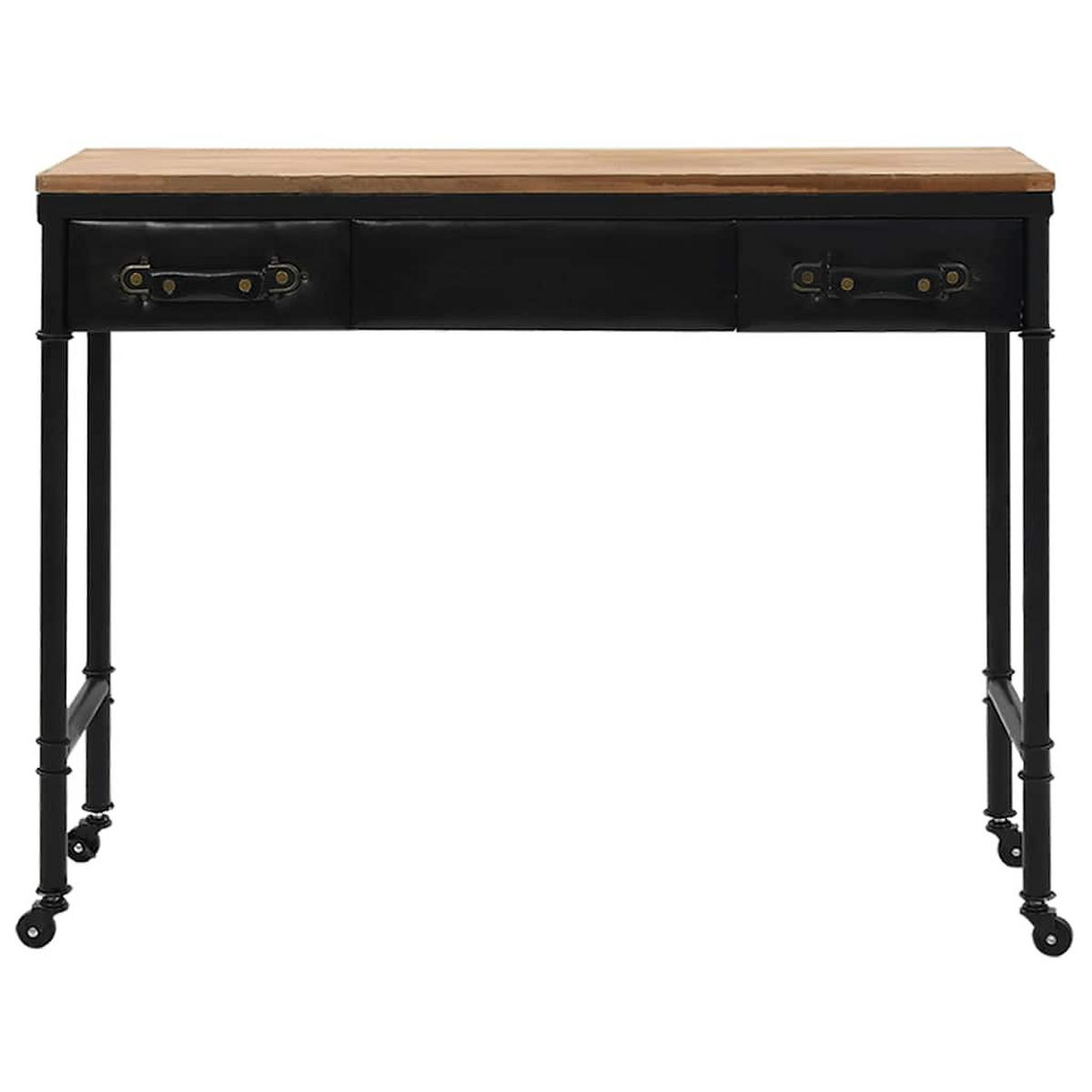 KONSOLENTISCH Mdf Und Tannenholz 100/33,5/80 Cm - Multicolor/Schwarz, Holzwerkstoff/Metall (100/33.5/80cm) - vidaXL