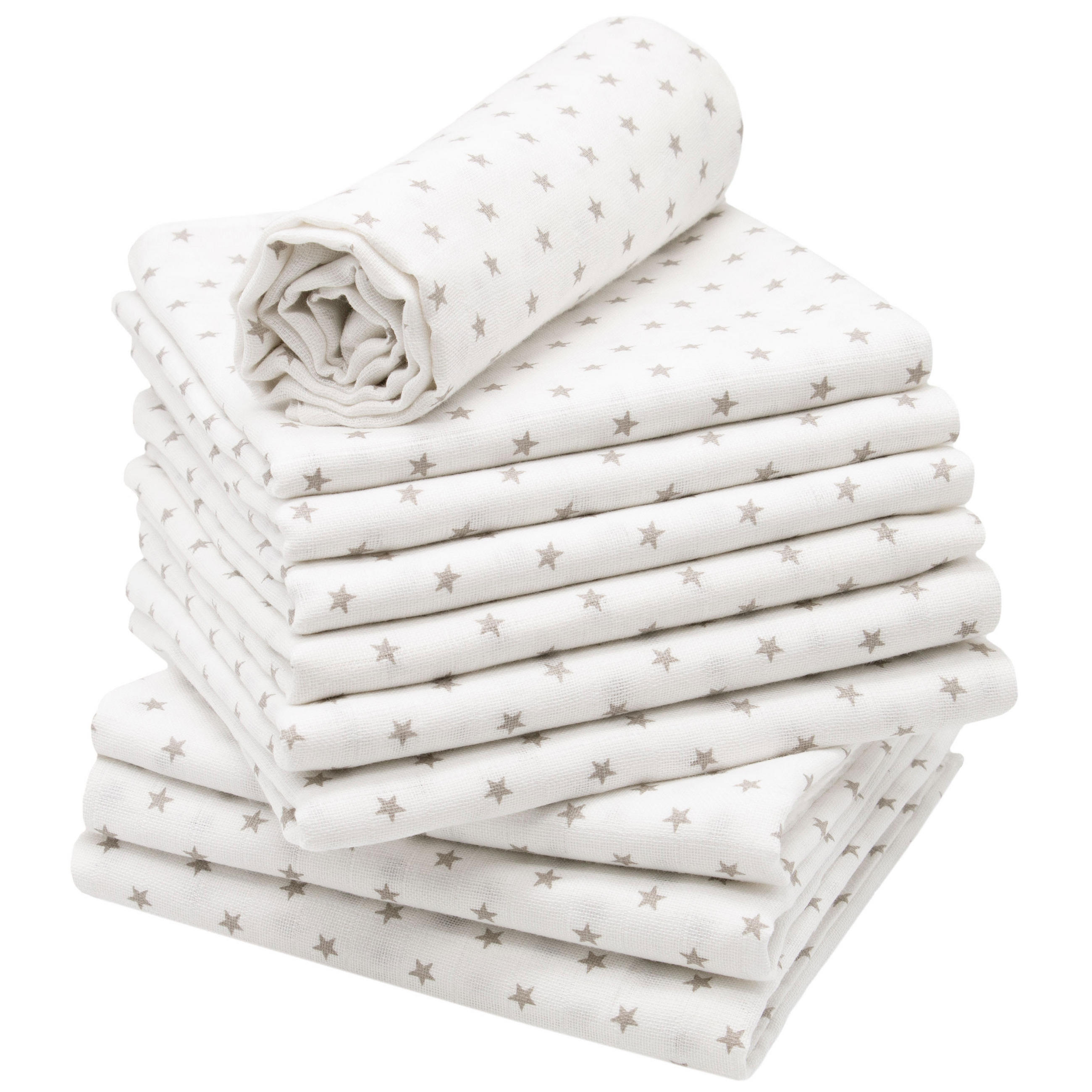 SPUCKTÜCHER, 10er-Set, 80x80 cm, 100% Baumwolle, Weiß - Weiß, Textil (80/80cm) - Zollner
