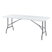 KLAPPTISCH Ljusnarsberg - Weiß, Kunststoff/Metall (180/75/72cm) - [en.casa]
