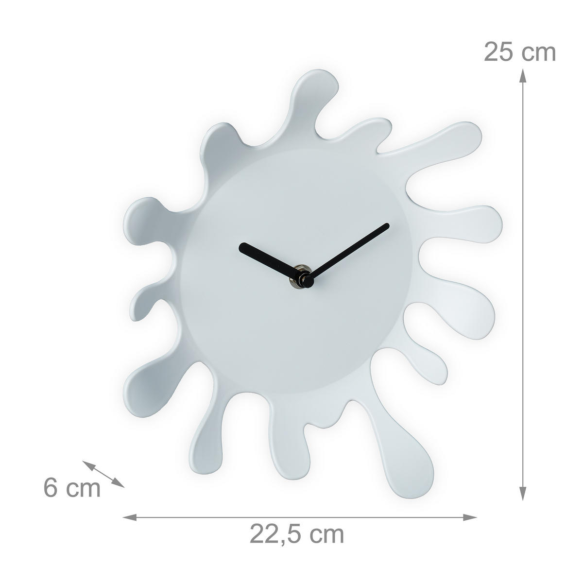 WANDUHR - Weiß, Kunststoff (22.5/25/6cm) - Relaxdays