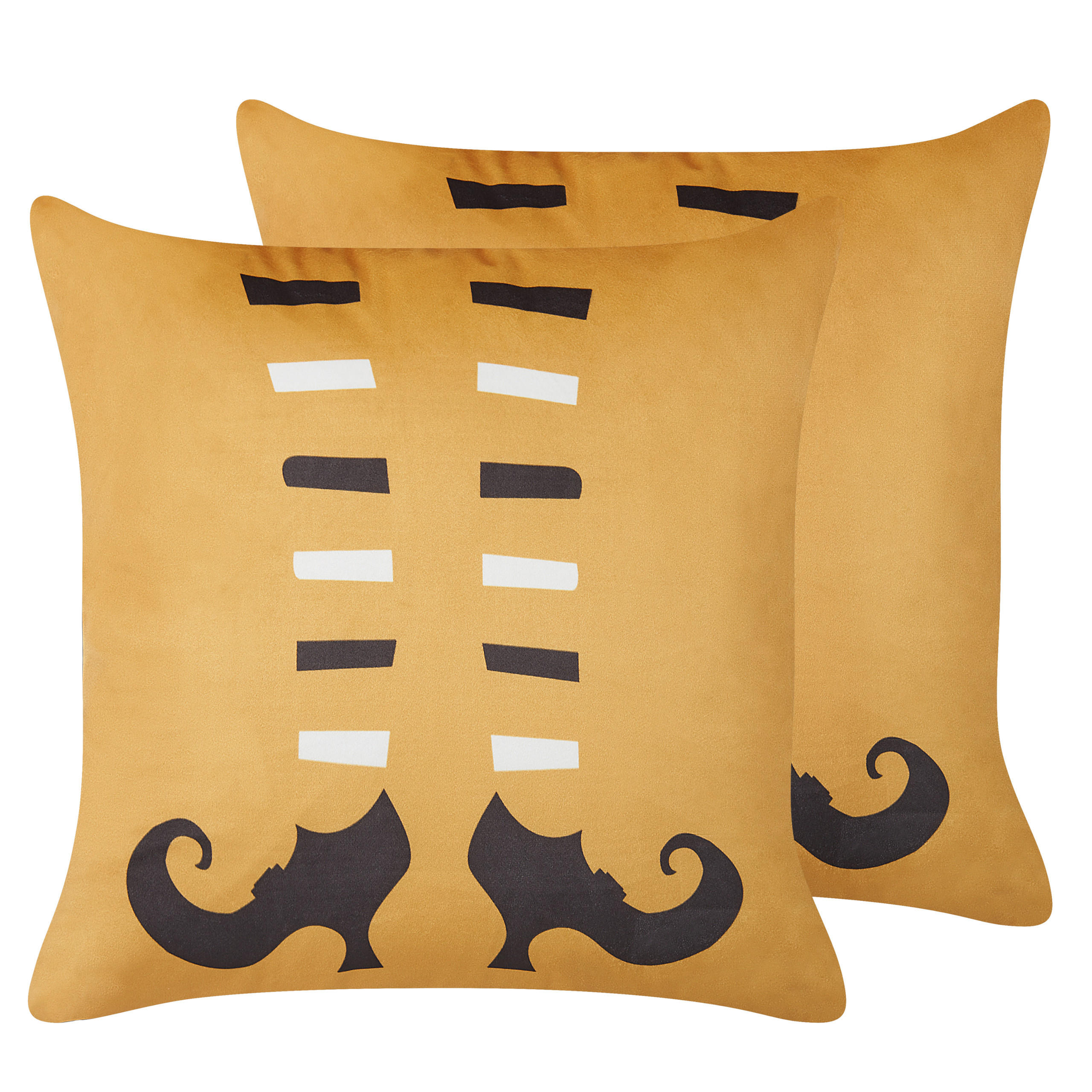 DEKOKISSEN 2er-Set Orange 45/45 cm Covasna - Orange, Textil (45/45cm) - Beliani