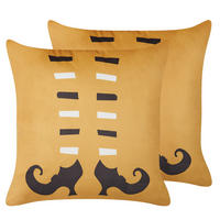 DEKOKISSEN 2er-Set Orange 45/45 cm Covasna - Orange, Textil (45/45cm) - Beliani