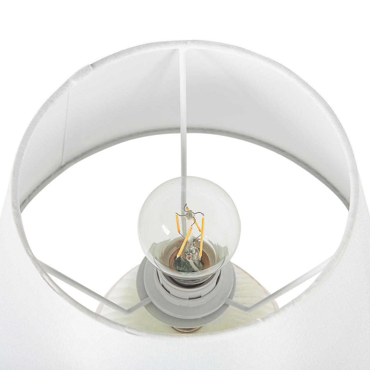 TISCHLAMPE Sado 28/28/37 cm - Weiß, Keramik (28/28/37cm) - Beliani