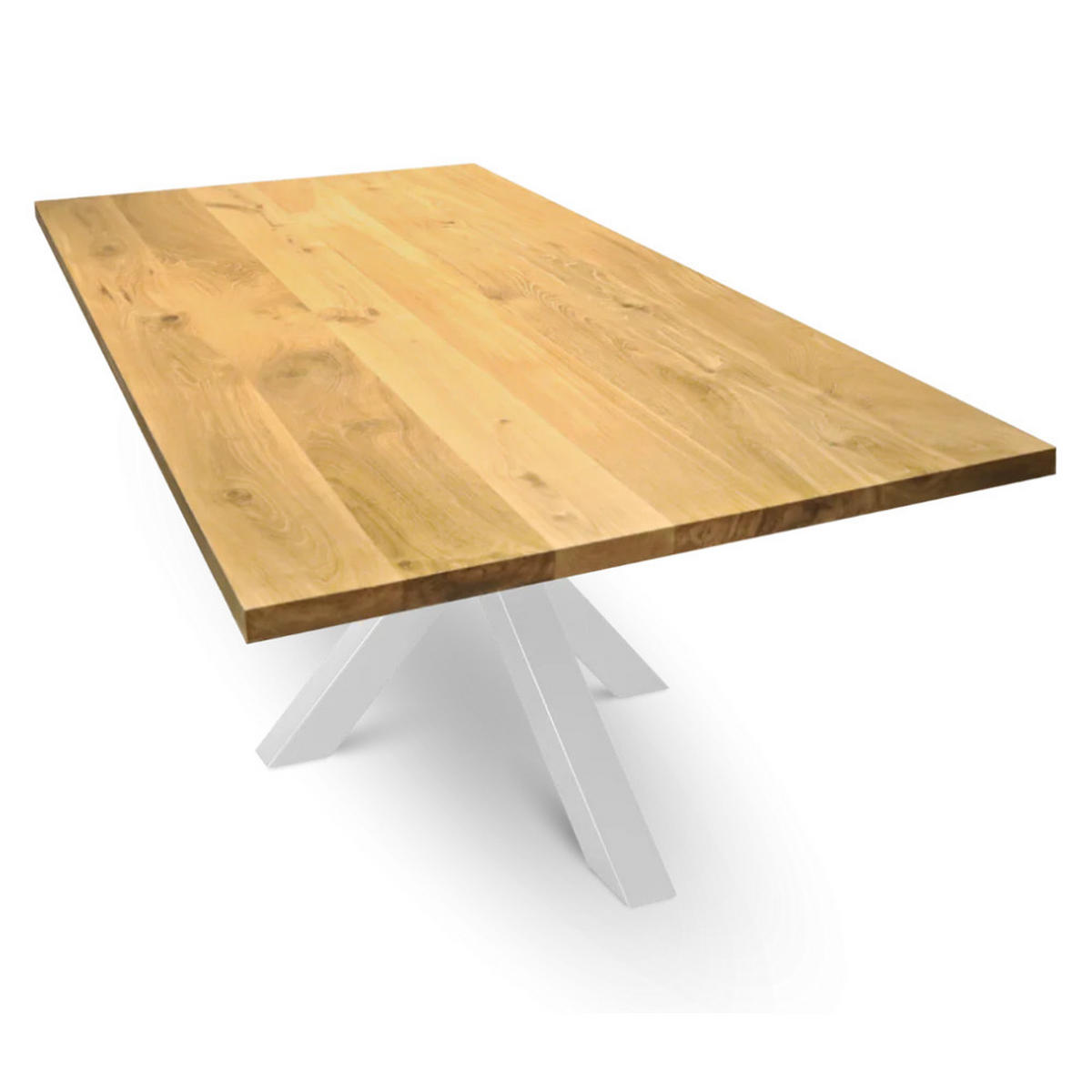 MASSIVHOLZPLATTE Eiche ERIK 220x100 cm Tischplatte rechteckig - Braun, Holz (220/100/4cm) - DELUKE