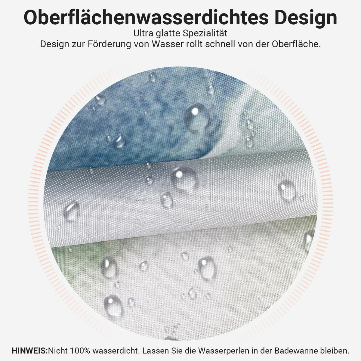 DUSCHVORHANG Blatt 180 x 170 cm Polyester Wasserabweisend Waschbar - Multicolor, Textil (180/170cm)