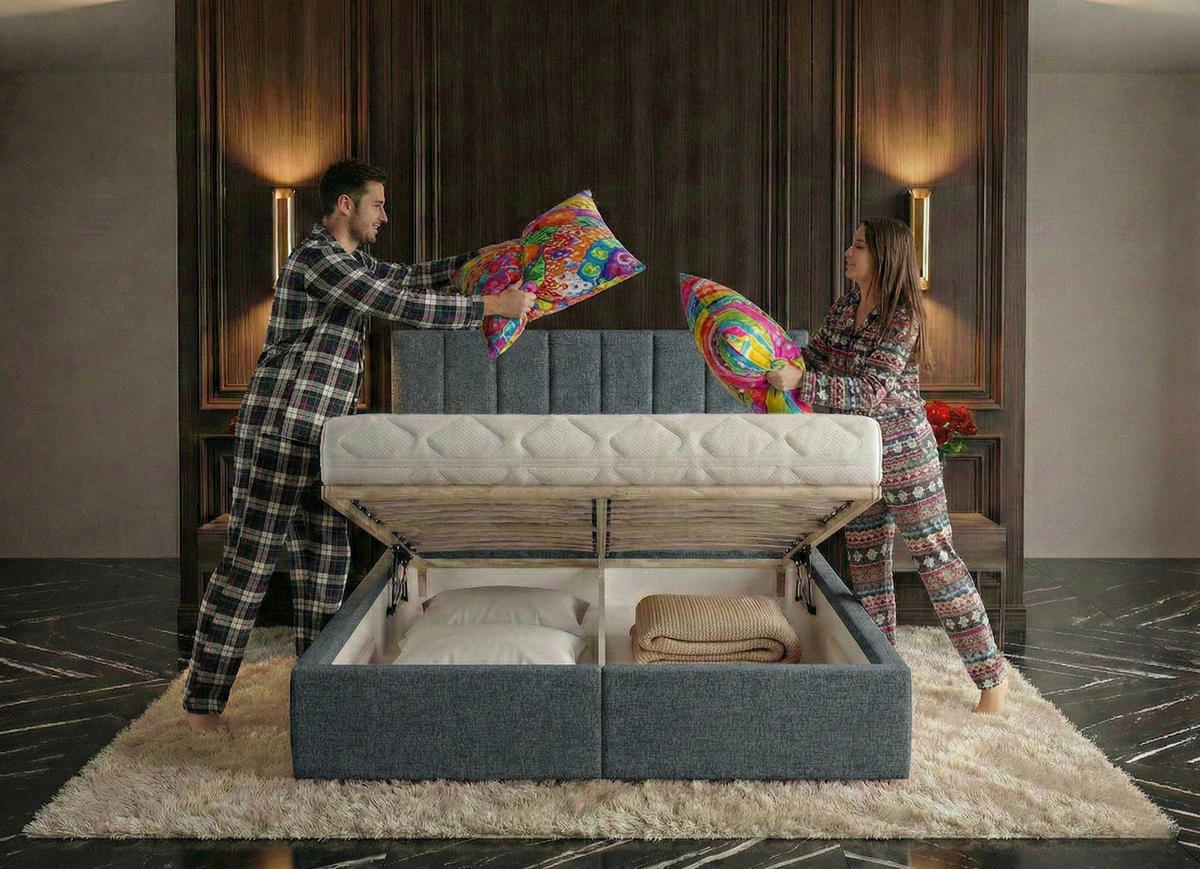 BOXBETT Vibe 200x200 cm - Dunkelgrau, Textil (200/200cm) - B&B Home