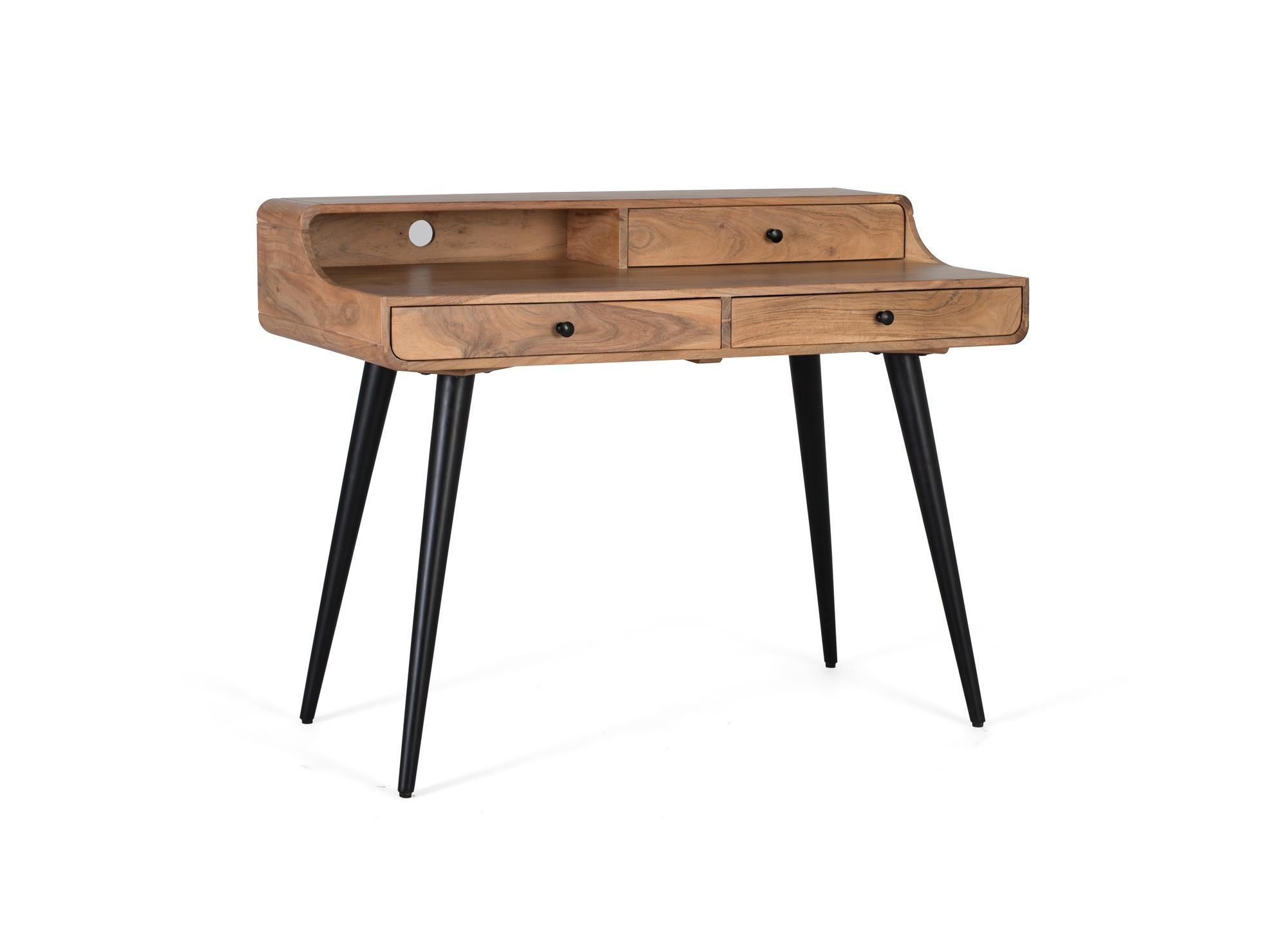 SCHREIBTISCH aus Akazienholz und Metall - Braun, Holz (115/60/90cm) - Giner y Colomer