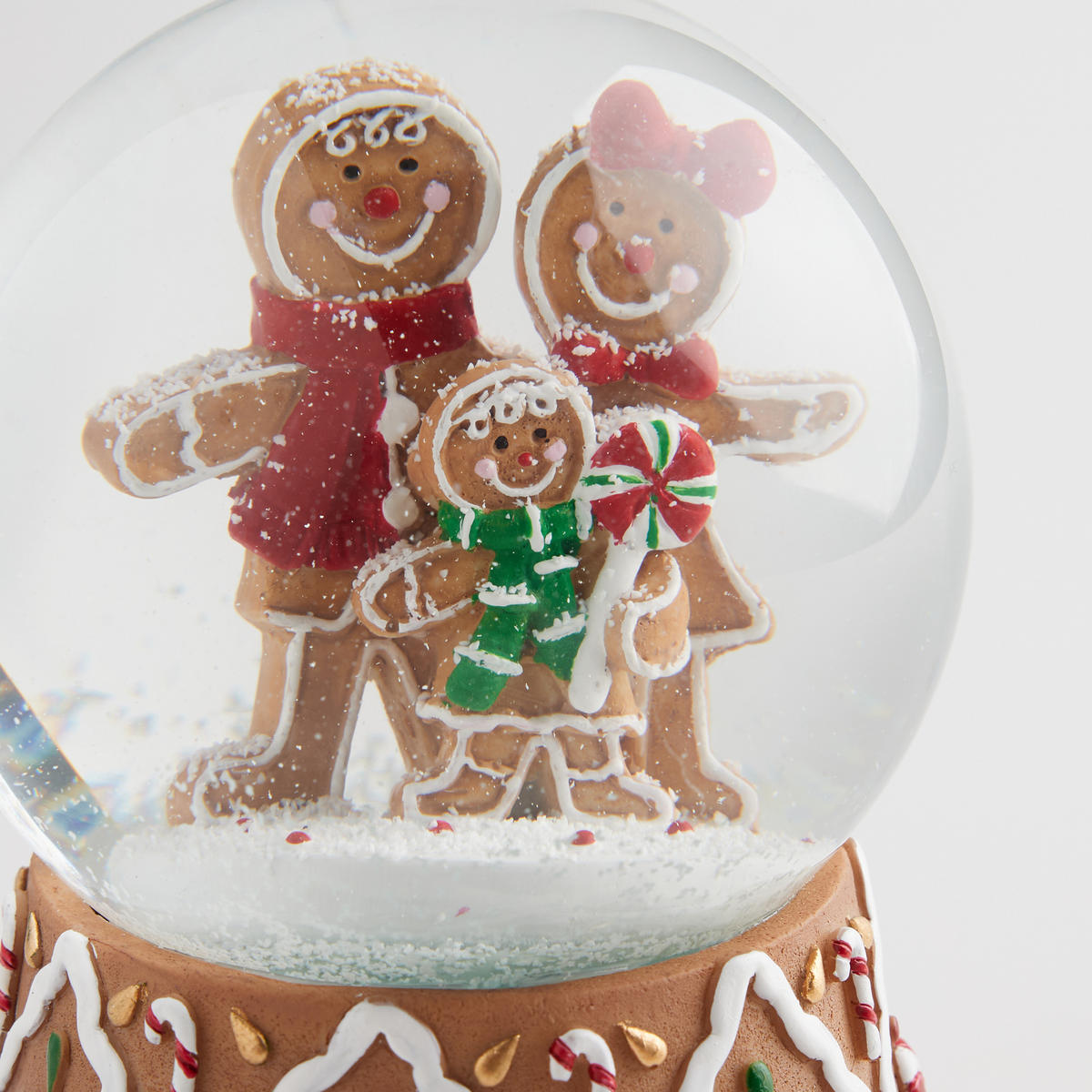 SCHNEEBALL Mit Spieluhr Weihnachten Charmfamily - Braun, Glas (10.5/14.5/10.5cm) - home&you