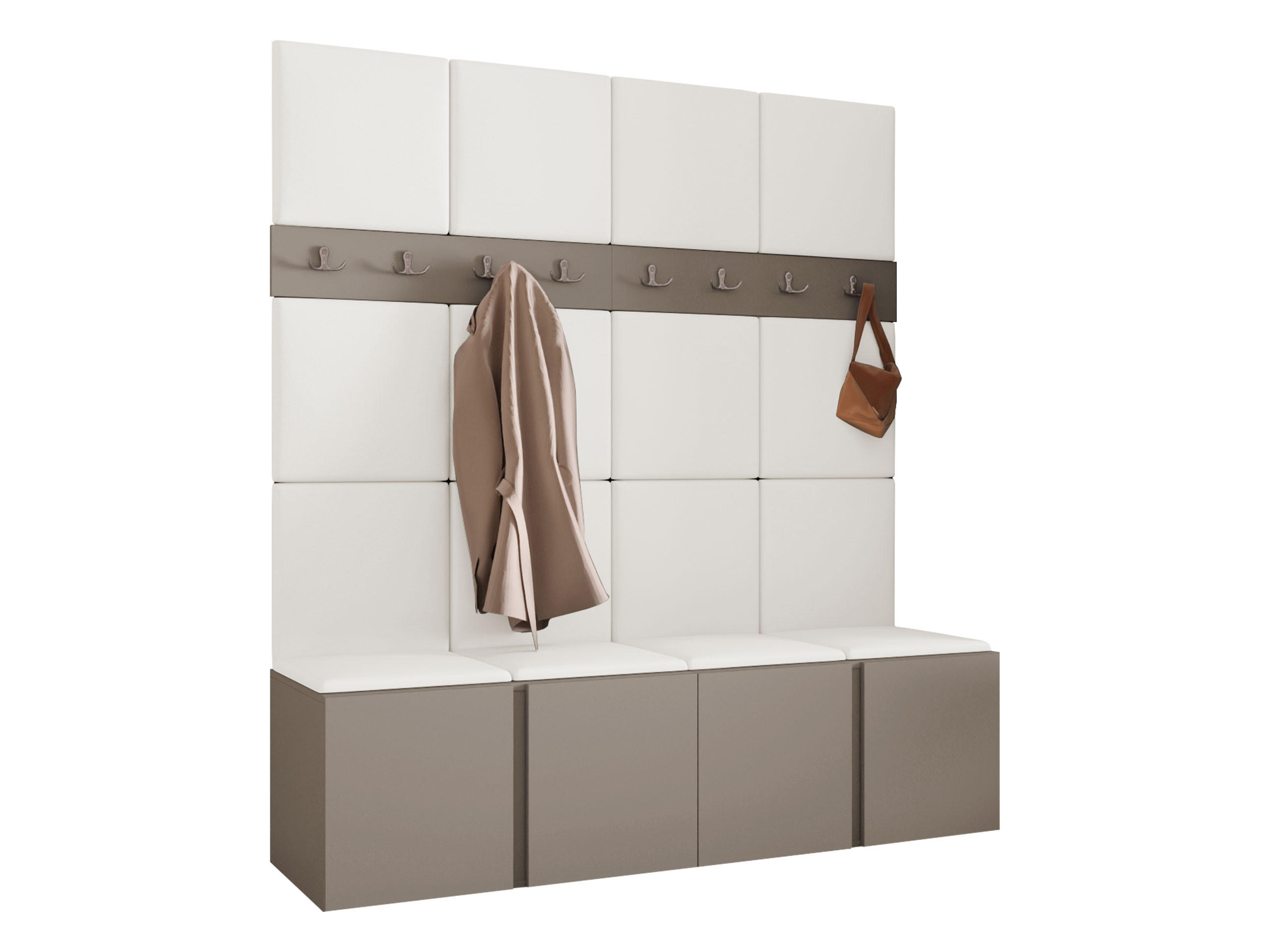 GARDEROBEN-SET Orion V - Kaschmir/Weiß, Holzwerkstoff/Kunststoff (168/186/46cm) - MIRJAN24