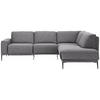 ECKSOFA in Flachgewebe Graphitfarben  - Schwarz/Graphitfarben, Design, Textil/Metall (260/210cm) - Johann Jakob