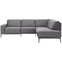 ECKSOFA in Flachgewebe Graphitfarben  - Schwarz/Graphitfarben, Design, Textil/Metall (260/210cm) - Johann Jakob