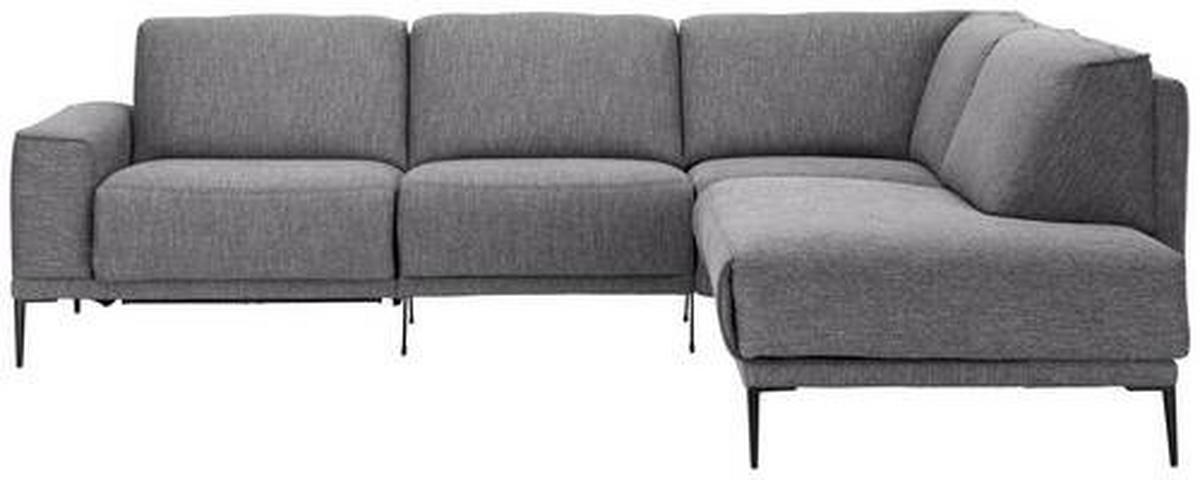 ECKSOFA in Flachgewebe Graphitfarben  - Schwarz/Graphitfarben, Design, Textil/Metall (260/210cm) - Johann Jakob