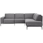 ECKSOFA in Flachgewebe Graphitfarben  260/210 cm  - Schwarz/Graphitfarben, Design, Textil/Metall (260/210cm) - Johann Jakob