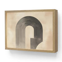NÁSTĚNNÁ LAMPA S AKUMULÁTOREM Luk - Pruhy - Minimalistický - Černý 40x30 cm - béžová, kompozitní dřevo (40/30/8cm) - OnlyWow