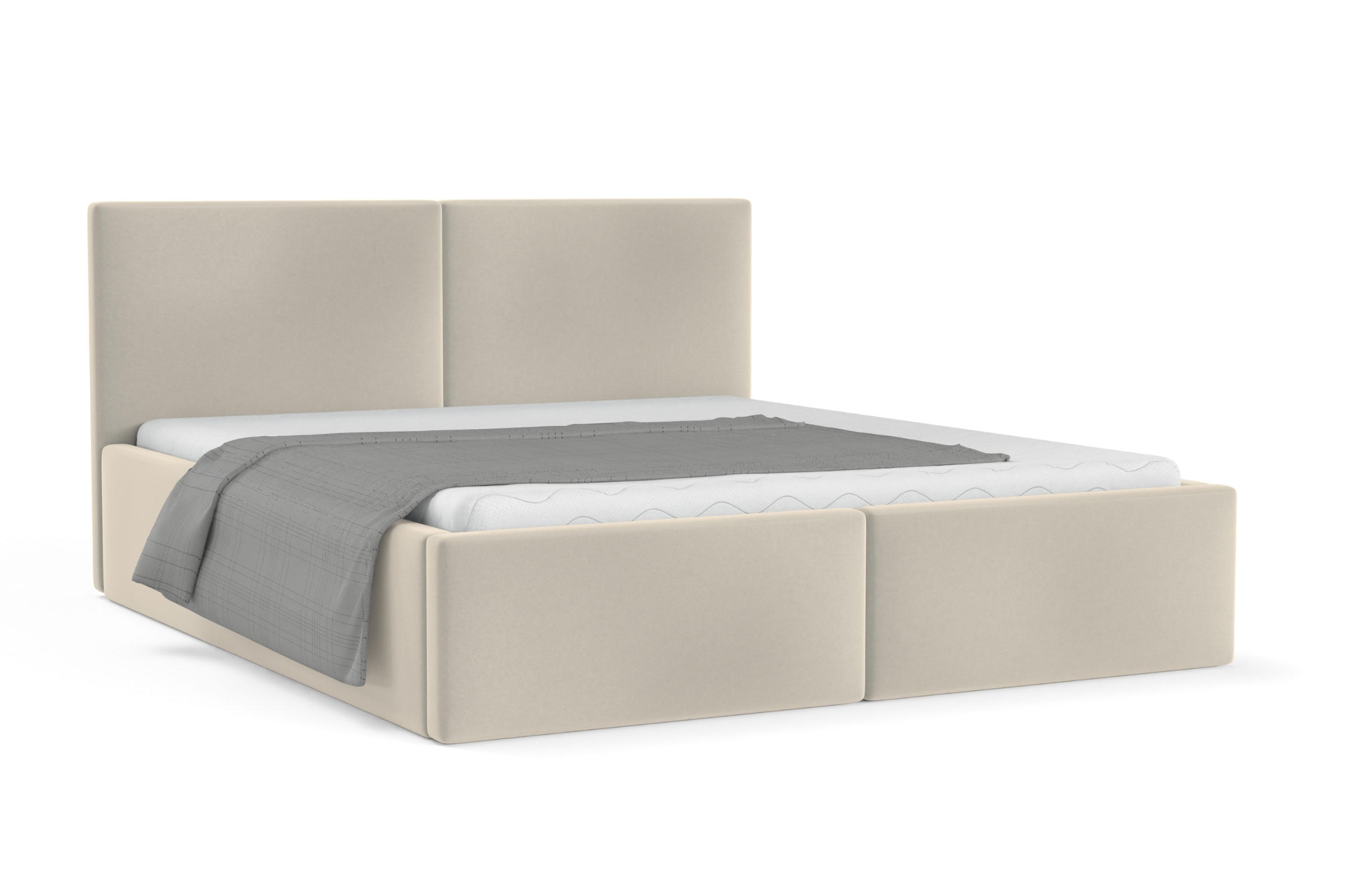 POLSTERBETT BEN 160/200 in Velours Beige - Beige, Holz/Holzwerkstoff (160/200cm) - Deine Möbel 24