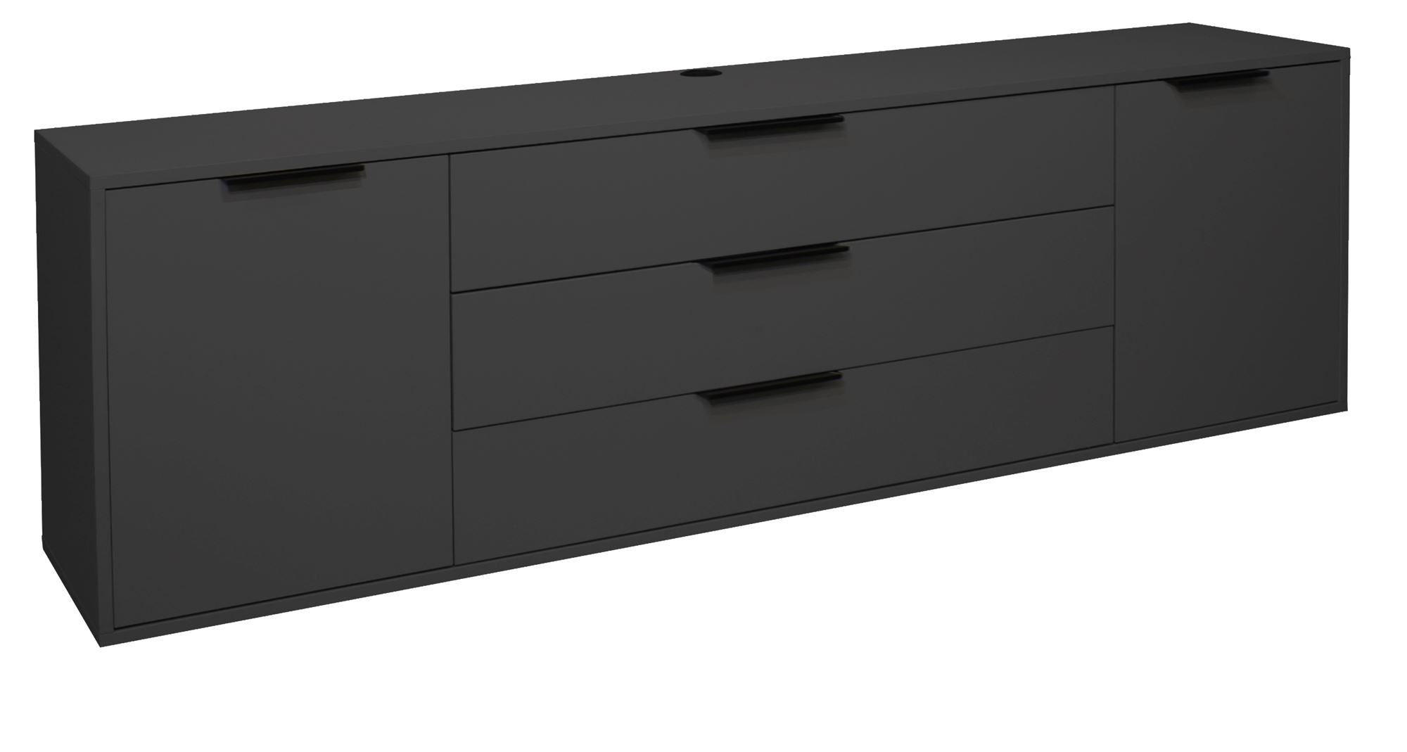 LOWBOARD Erna 216x45x67 Anthrazit matt Lack - Grau, Holzwerkstoff (216/67/45cm) - 58aufmkessel