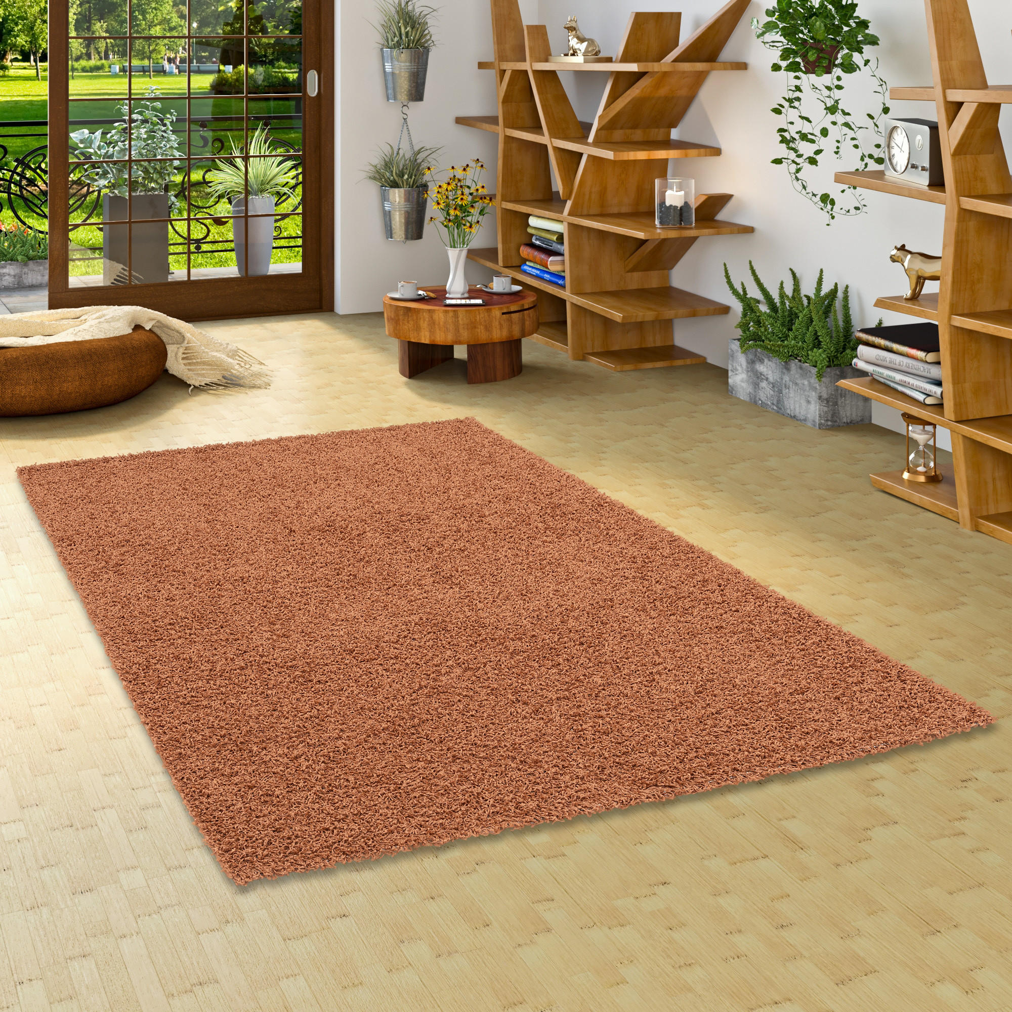 HOCHFLOR LANGFLOR SHAGGY TEPPICH FLUFFY - Terra cotta, Textil (140/200cm) - Pergamon