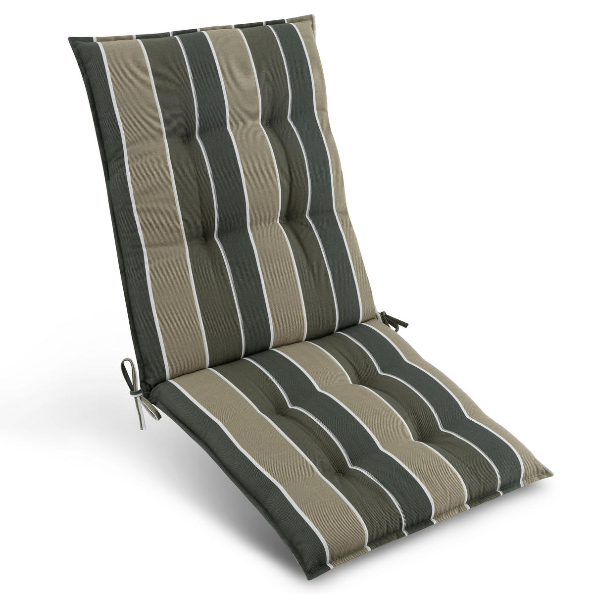 NIEDERLEHNERAUFLAGE Sun-NL 105/50/8cm Grün-Gestreift - Multicolor, Textil (50/8/105cm) - Beautissu 