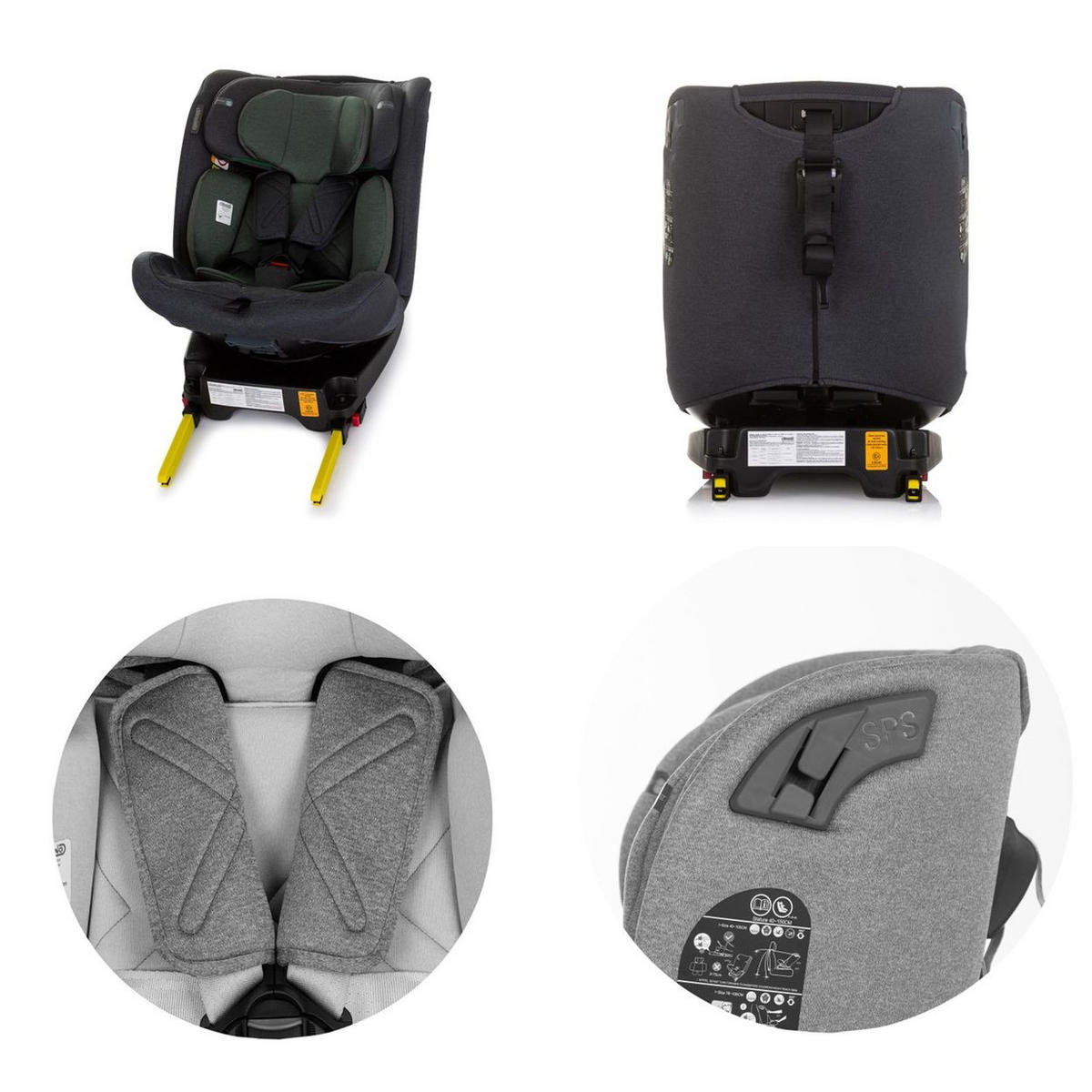 KINDERSITZ X-Factor i-Size grün (40 - 150 cm) Isofix verstellbar drehbar - Grün, Kunststoff (44/78/43cm) - Chipolino