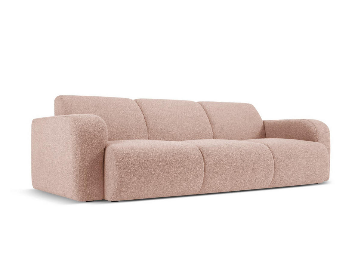 SOFA Molino aus Boucle puderrosa 3 Sitzplätze - Pink, Textil (95/72/235cm) - Micadoni