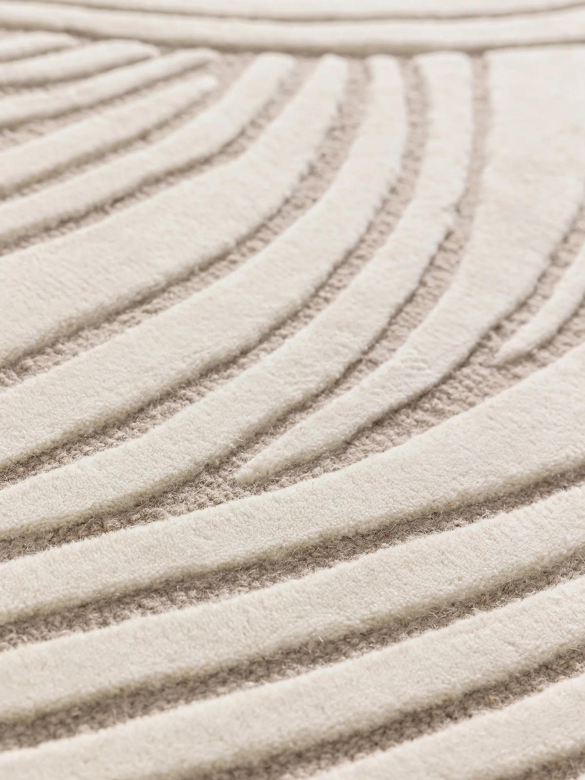 WOLLTEPPICH Tess Cream/Taupe 160x230 cm - Creme, Textil (160/230cm) - benuta Pure