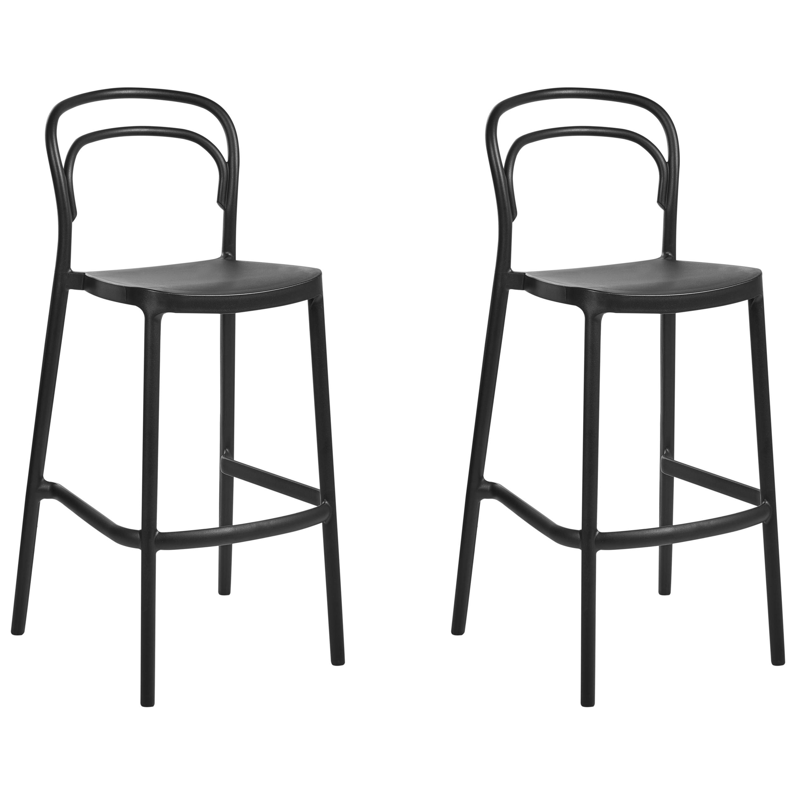 Beliani Garten-Barhocker Schwarz 48x106x48 cm
