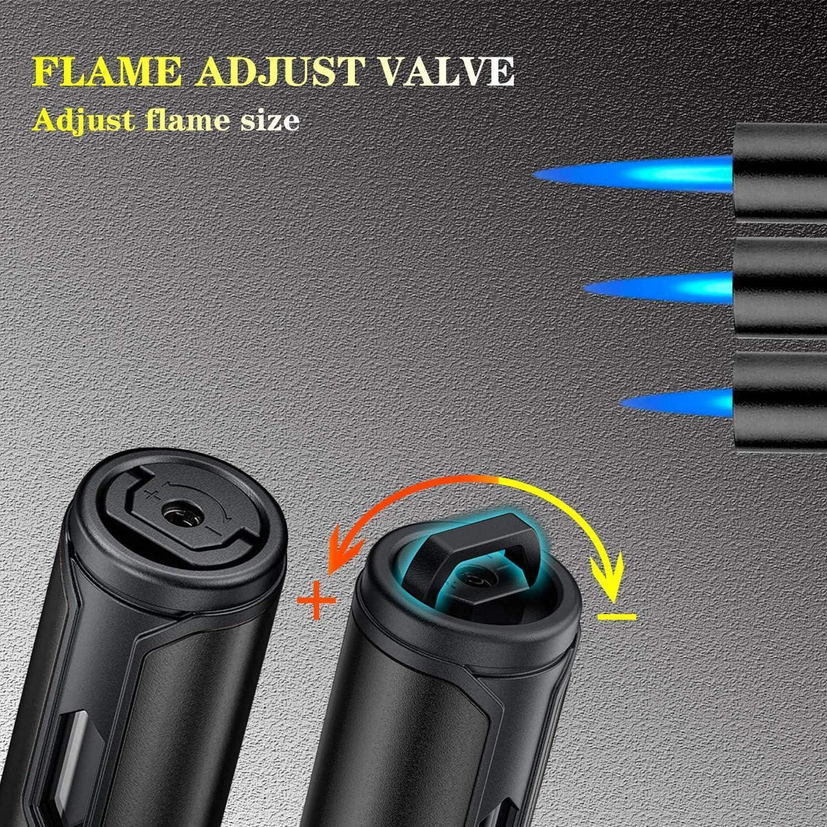 STABFEUERZEUG Jetflamme nachfüllbar schwarz - Schwarz, Metall (1.9/1.9/15.2cm)