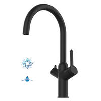 4-WEGE-KÜCHENARMATUR, Schwarz Matt, 360° schwenkbar - Schwarz, Metall (21.4/38.5/21.4cm) - VIZIO