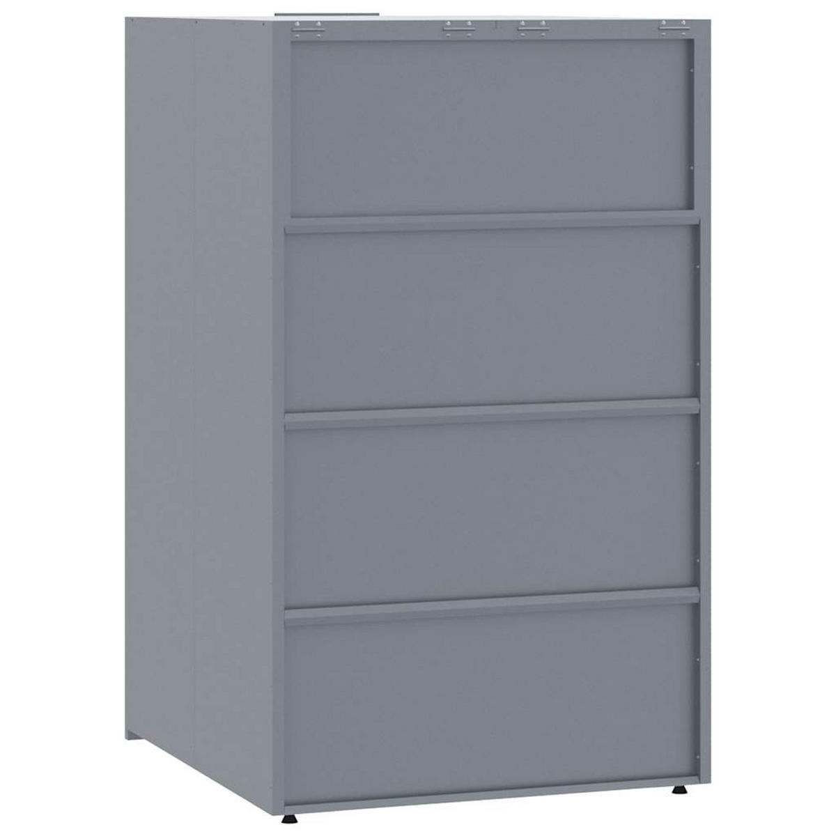 MÜLLTONNENBOX Gorilo für 4 Tonnen Grau 276x79x117 cm - Grau, Metall (276/117/79cm) - DELUKE