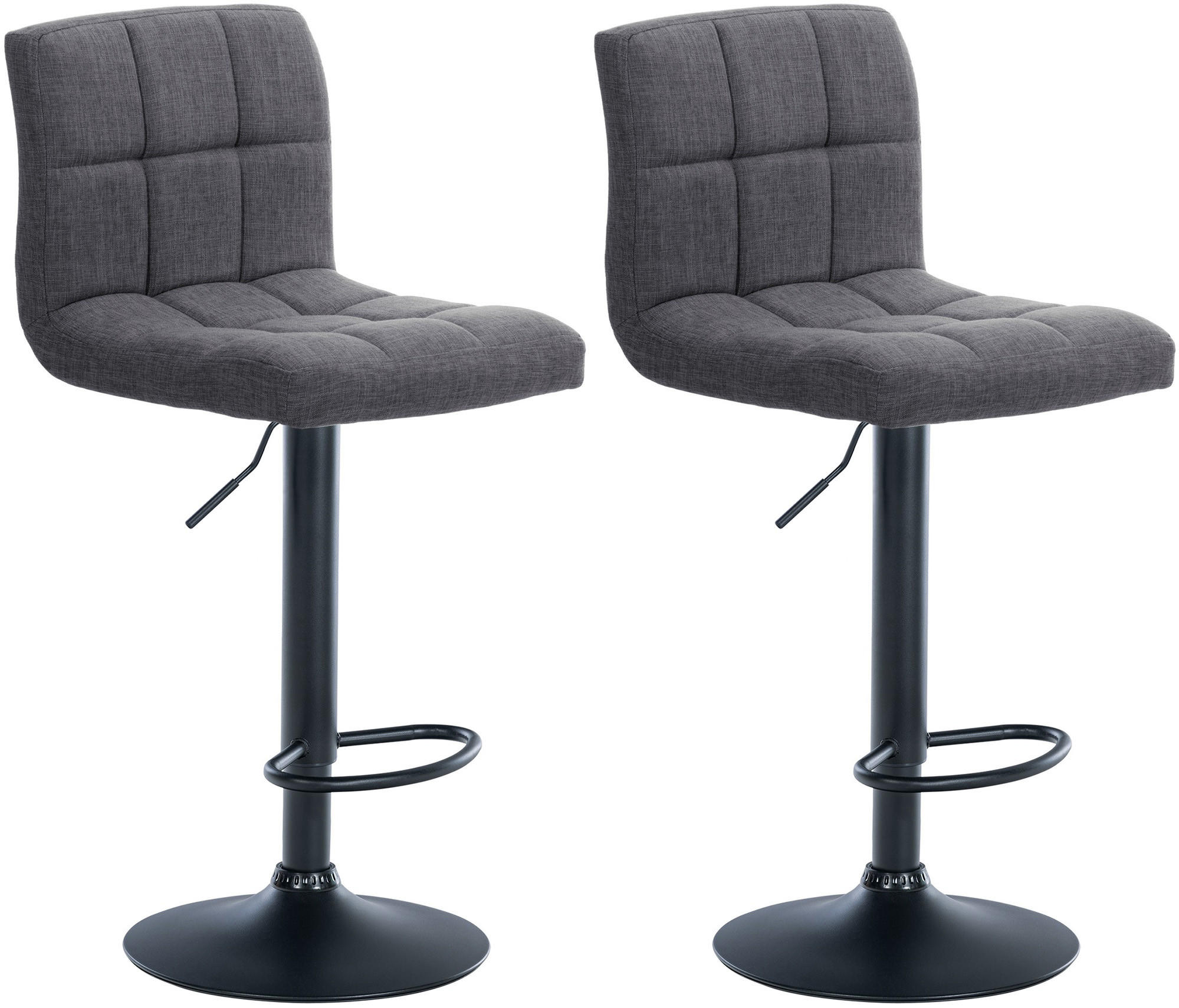 BARHOCKER 2er Set Stoff hellgrau - Hellgrau, Textil/Metall (46/94/47cm) - CLP