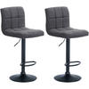 BARHOCKER 2er Set Stoff hellgrau - Hellgrau, Textil/Metall (46/94/47cm) - CLP