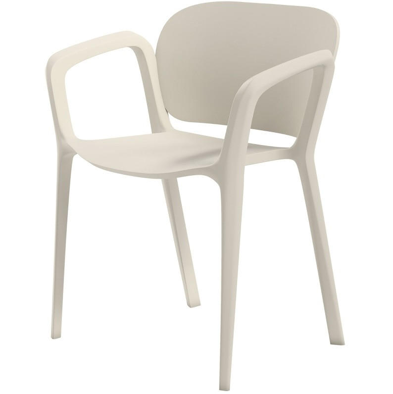 GARTENSTUHL 60/56/75 cm weiß aus Kunststoff 4er Set stapelbar - Weiß, Kunststoff (56/75/60cm) - OKWISH