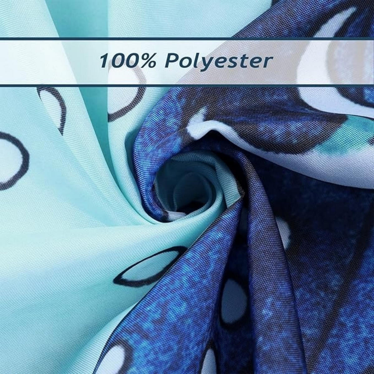 DUSCHVORHANG Polyester waschbar Badezimmer mit Haken für Badewanne - Blau, Textil (180/180cm) - MCBOSON