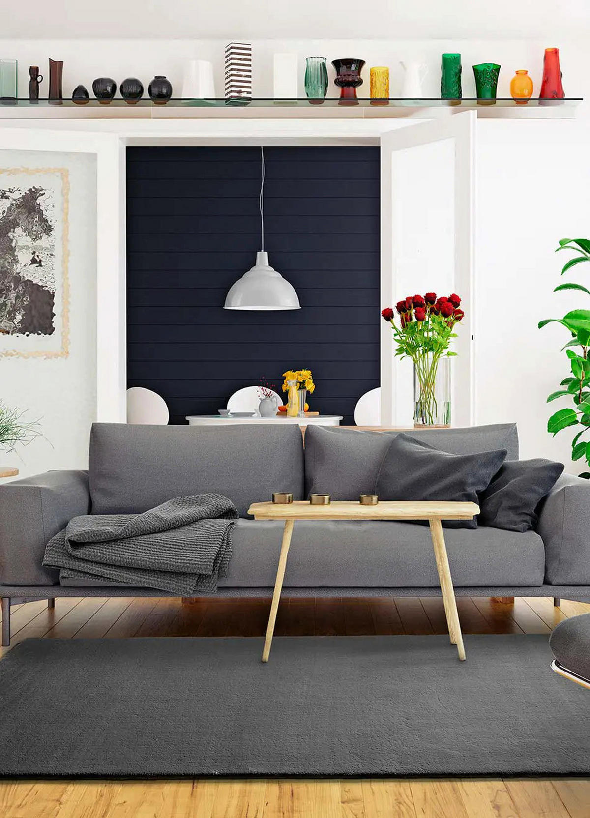 KURZFLORTEPPICH Grau Berna 80/150 cm - Grau, Naturmaterialien/Textil (80/150cm) - Atticgo