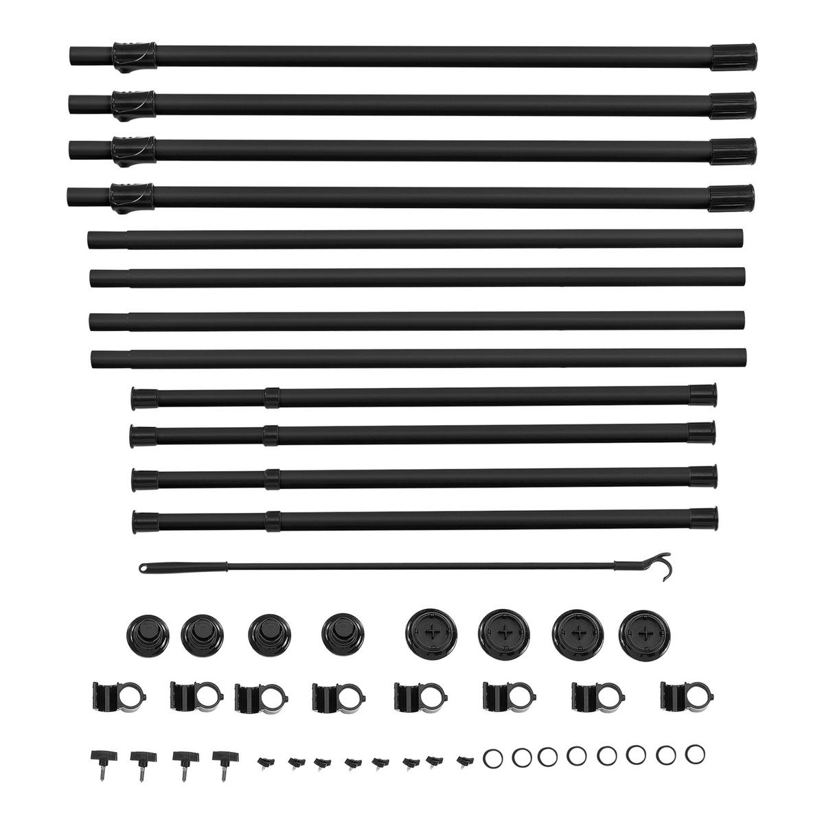 TELESKOPGARDEROBE Kemi - Schwarz, Metall (230/278/5cm) - [en.casa]