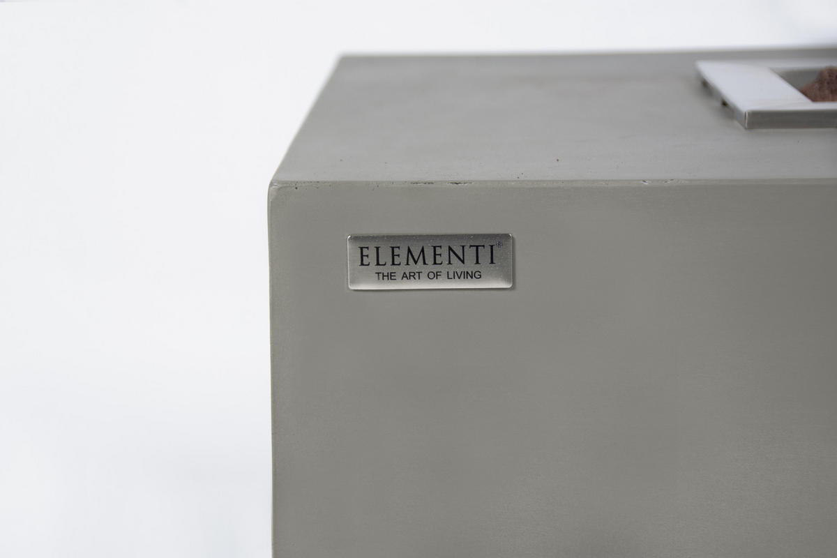 FEUERTISCH Granville Gasfeuerstelle aus GF-Beton 152/69/43 cm - Hellgrau, Naturmaterialien (70/43/152cm) - Elementi